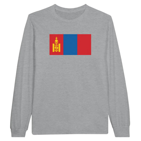 T-shirt à manches longues drapeau mongolie - pixelforma