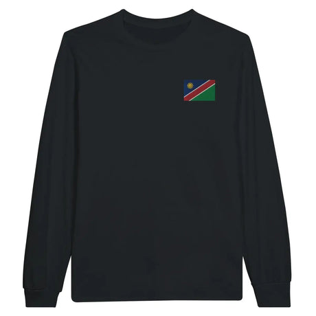 T-shirt à manches longues drapeau namibie en broderie - pixelformaflag