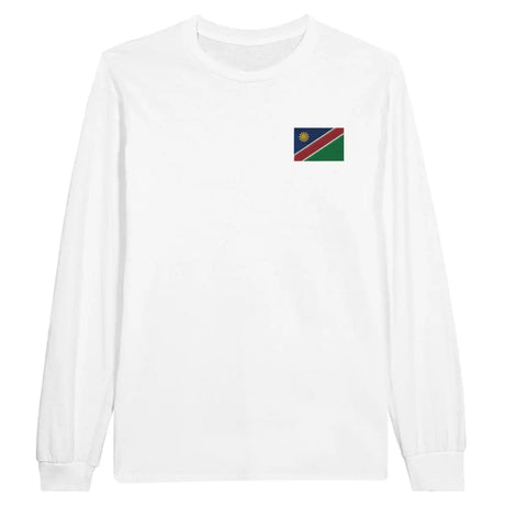 T-shirt à manches longues drapeau namibie en broderie - pixelformaflag