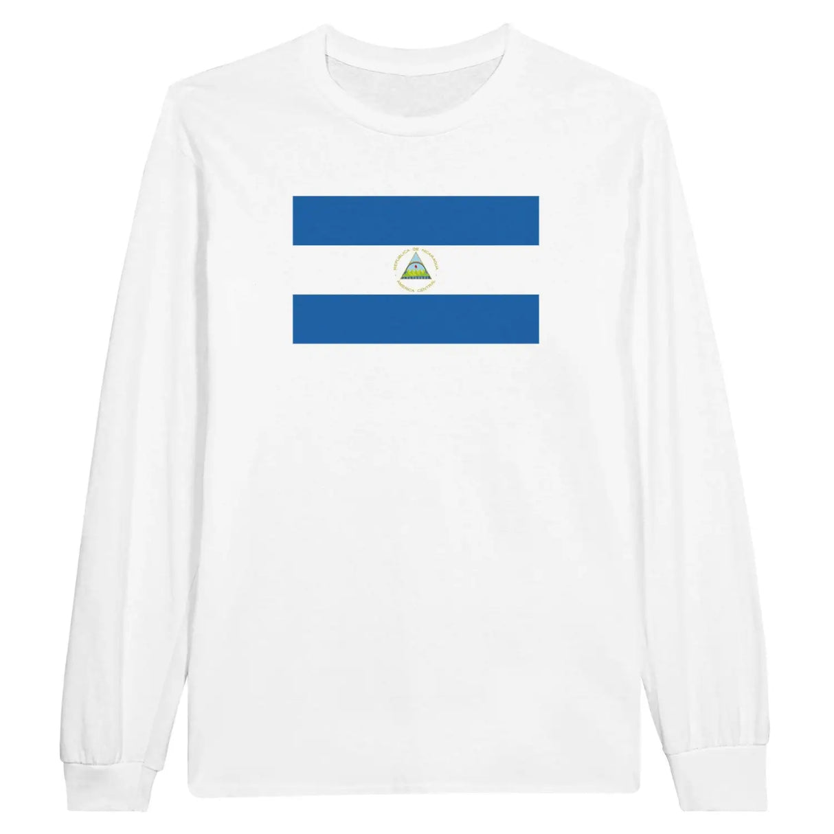 T-shirt à manches longues drapeau nicaragua - pixelforma
