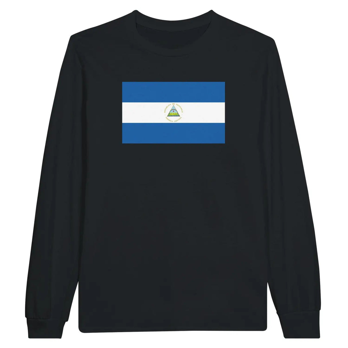 T-shirt à manches longues drapeau nicaragua - pixelforma