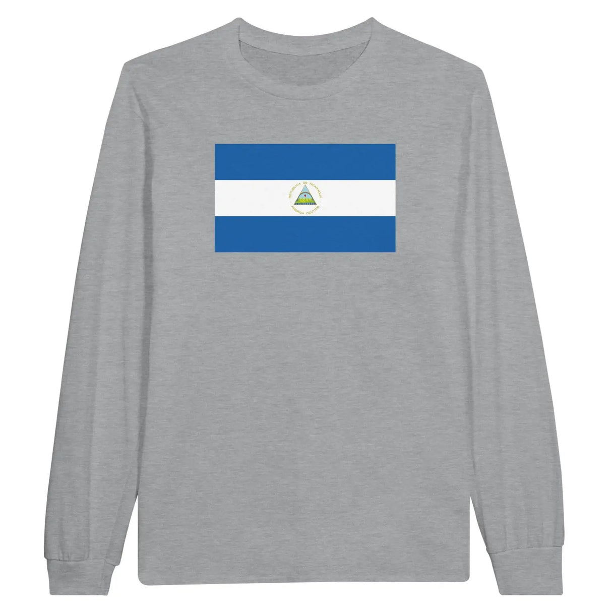 T-shirt à manches longues drapeau nicaragua - pixelforma