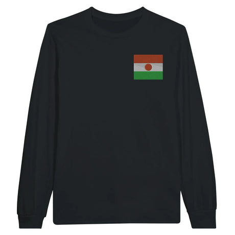 T-shirt à manches longues drapeau niger en broderie - pixelformaflag