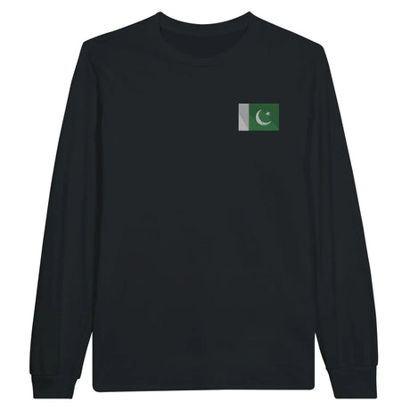 T-shirt à manches longues drapeau pakistan en broderie - pixelformaflag