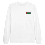 T-shirt à manches longues drapeau palestine en broderie - pixelformaflag