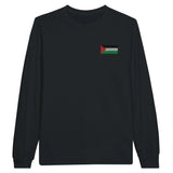 T-shirt à manches longues drapeau palestine en broderie - pixelformaflag