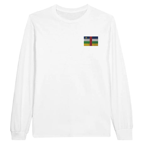 T-shirt à manches longues drapeau république centrafricaine en broderie - pixelformaflag