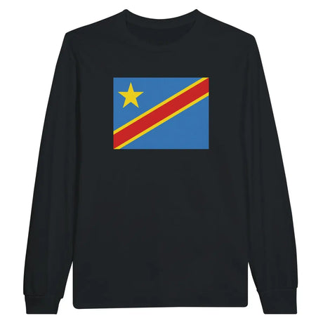 T-shirt à manches longues drapeau république démocratique du congo - pixelforma