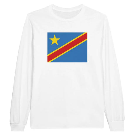 T-shirt à manches longues drapeau république démocratique du congo - pixelforma