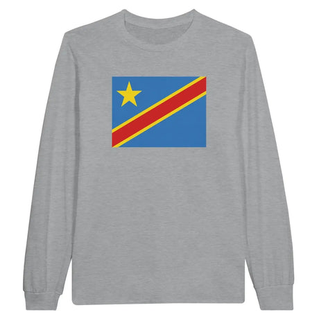 T-shirt à manches longues drapeau république démocratique du congo - pixelforma