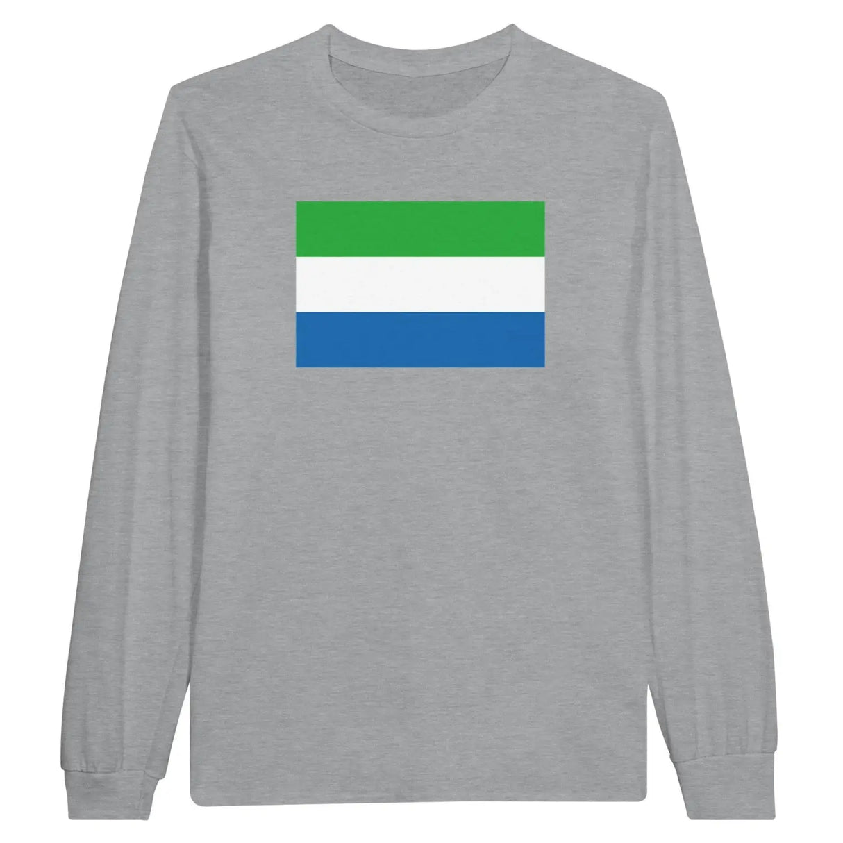 T-shirt à manches longues drapeau sierra leone - pixelforma