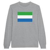 T-shirt à manches longues drapeau sierra leone - pixelforma