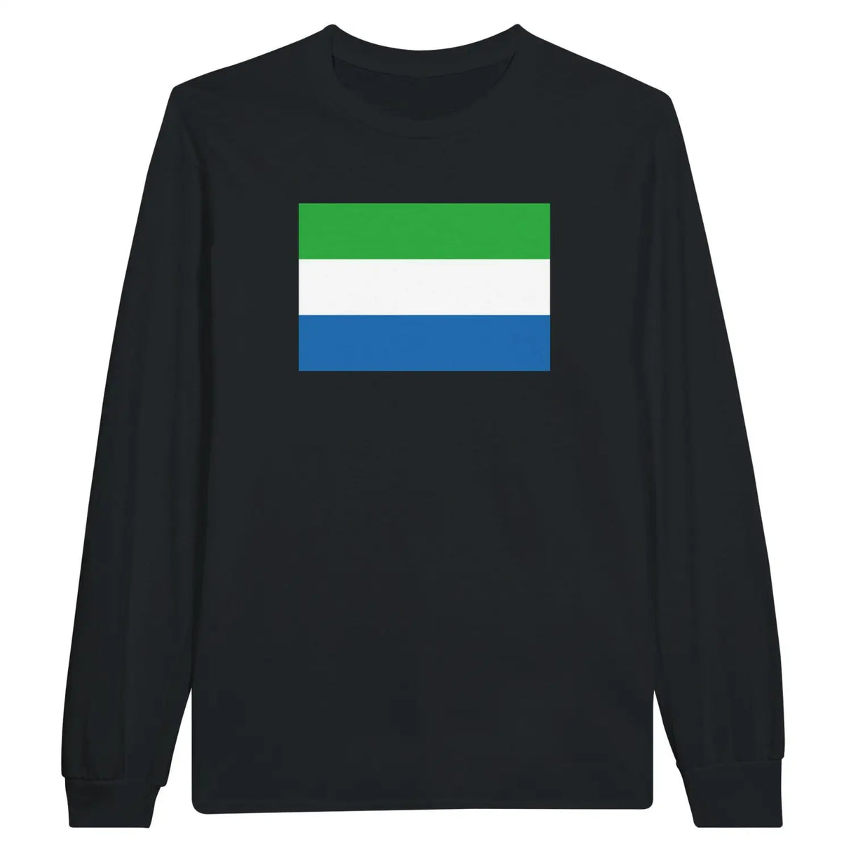 T-shirt à manches longues drapeau sierra leone - pixelforma