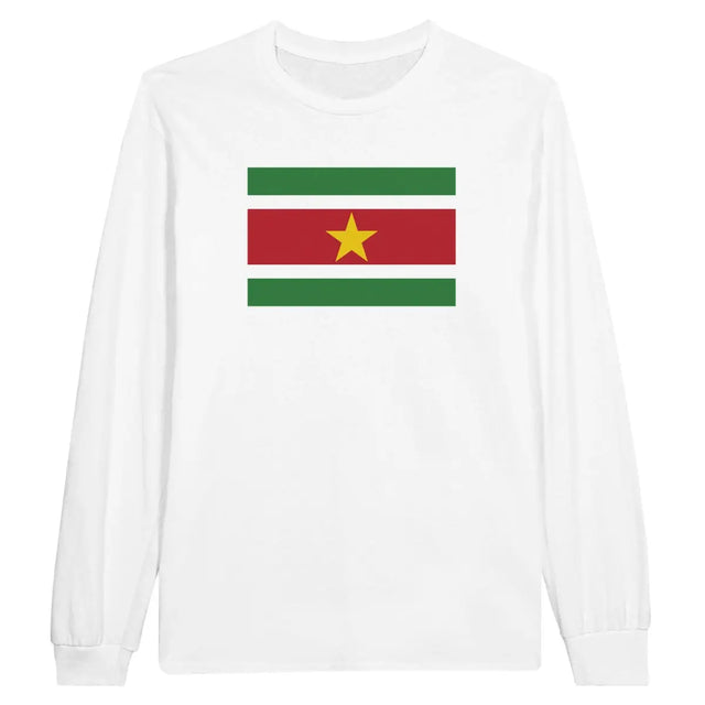 T-shirt à manches longues drapeau suriname - pixelforma