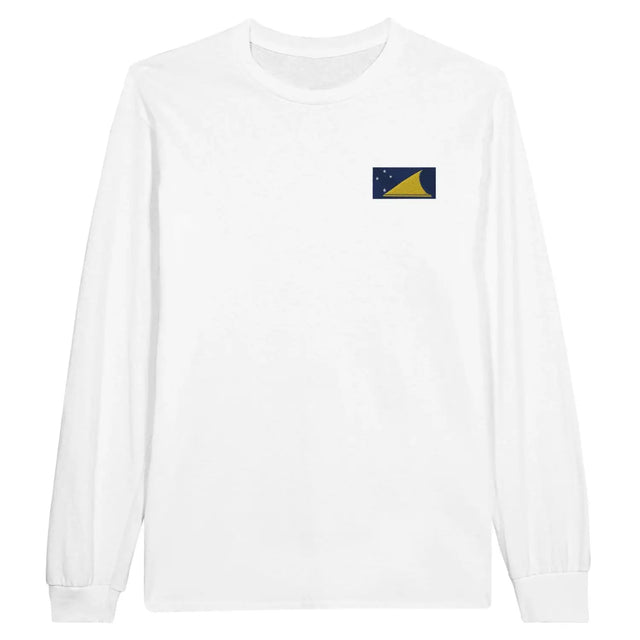 T-shirt à manches longues drapeau tokelau en broderie - pixelformaflag