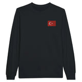 T-shirt à manches longues drapeau turquie en broderie - pixelformaflag
