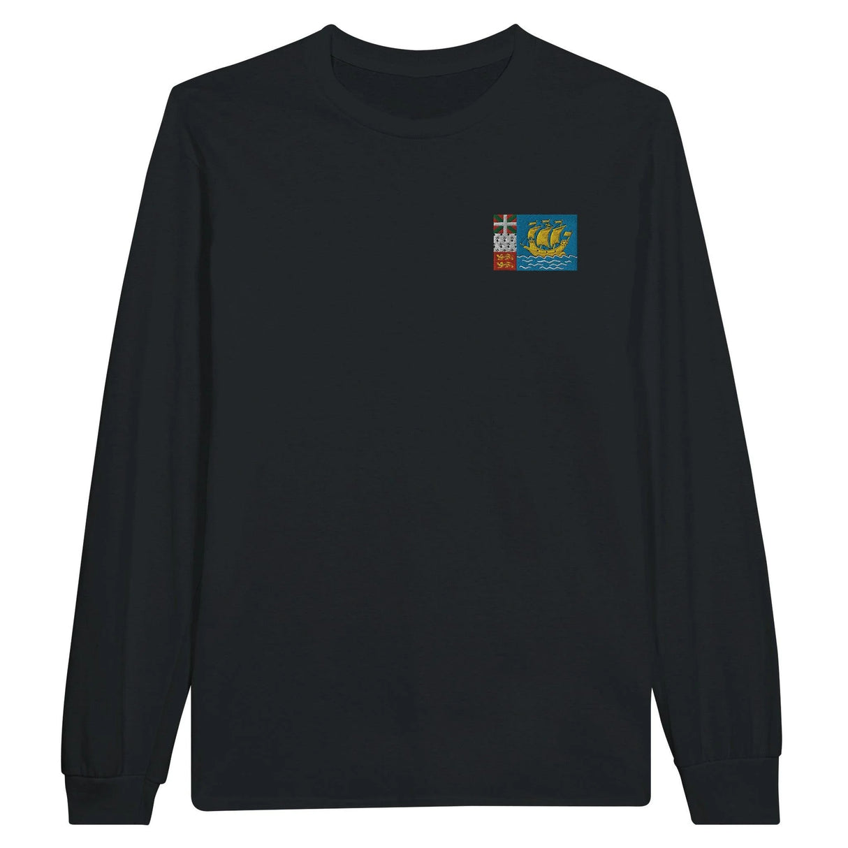 T-shirt à manches longues saint-pierre-et-miquelon brodé coton