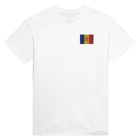 T-shirt andorre broderie couleur en coton épais mélangé