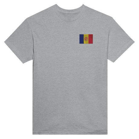 T-shirt andorre broderie couleur en coton épais mélangé