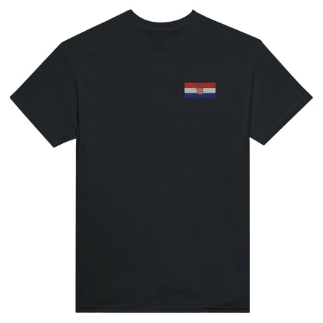 T-shirt croatie broderie couleur en coton épais mélangé