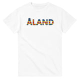 T-shirt drapeau åland en écriture - pixelforma