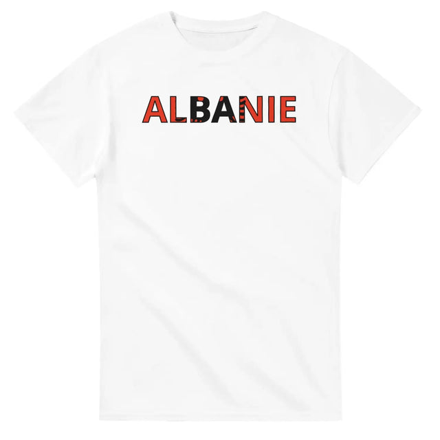 T-shirt drapeau albanie en écriture - pixelforma