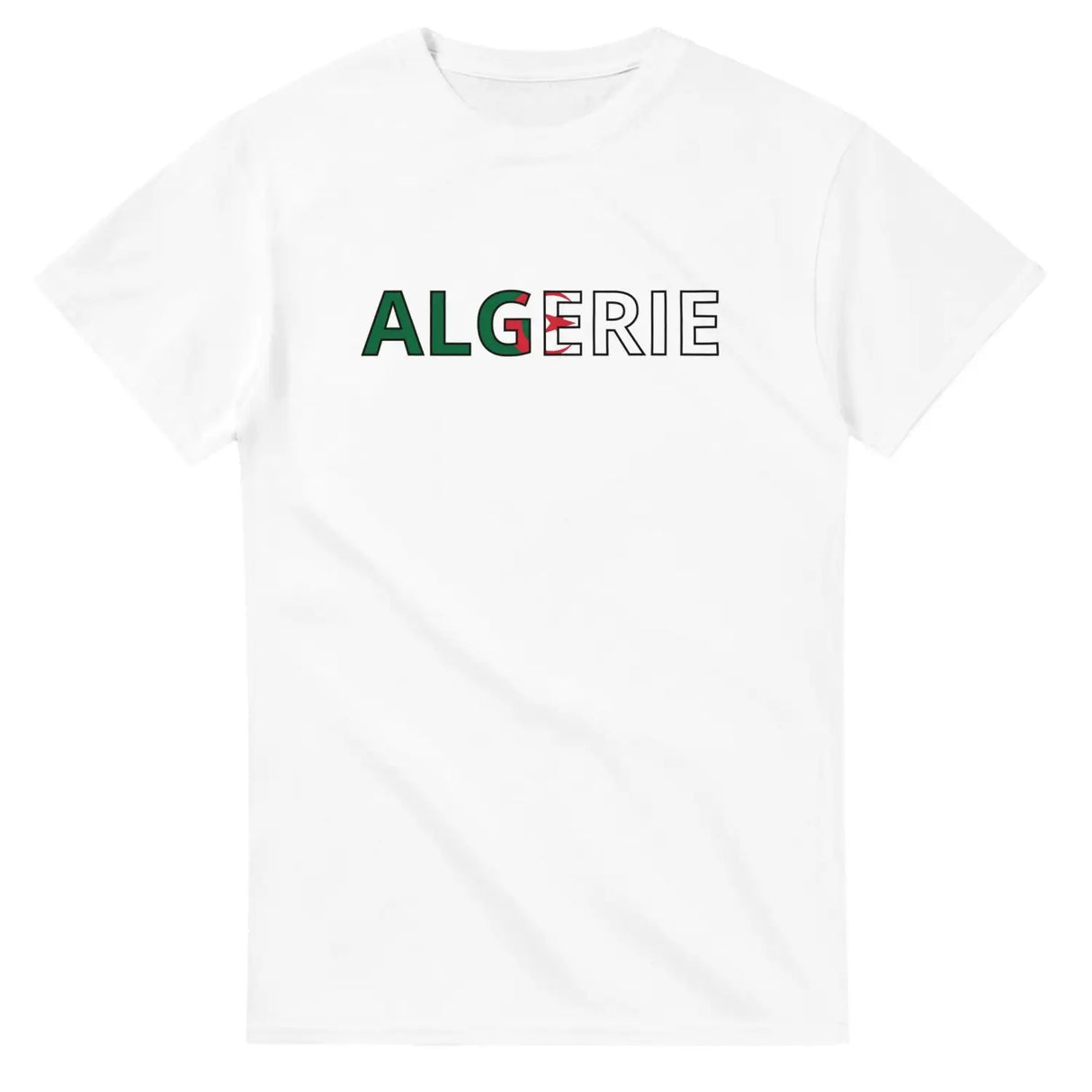 T-shirt drapeau algérie en écriture - pixelforma