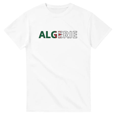 T-shirt drapeau algérie en écriture - pixelforma