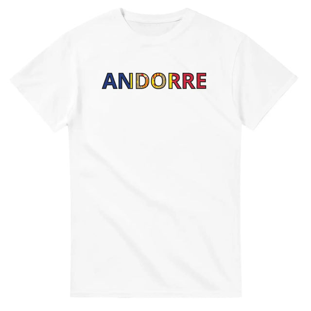 T-shirt drapeau andorre en écriture - pixelforma