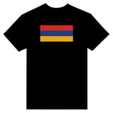 T-shirt drapeau arménie brodé en coton épais mélangé