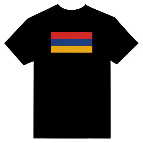 T-shirt drapeau arménie brodé en coton épais mélangé