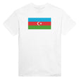 T-shirt drapeau azerbaïdjan brodé en coton mélangé