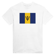 T-shirt drapeau barbade imprimé en coton mélangé élégant