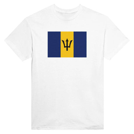 T-shirt drapeau barbade brodé en coton mélangé élégant