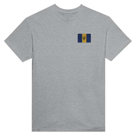 T-shirt drapeau barbade coton mélangé broderie couleur