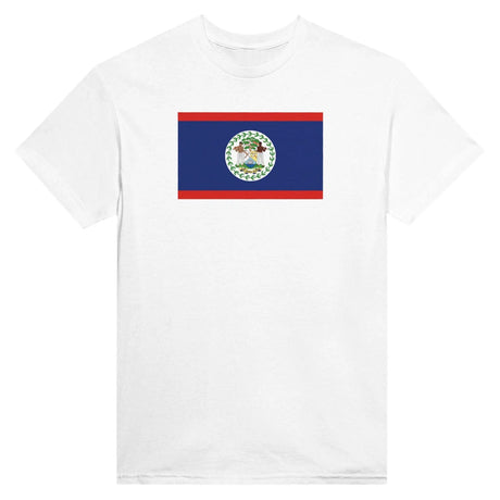 T-shirt drapeau belize brodé coton mélangé manches longues