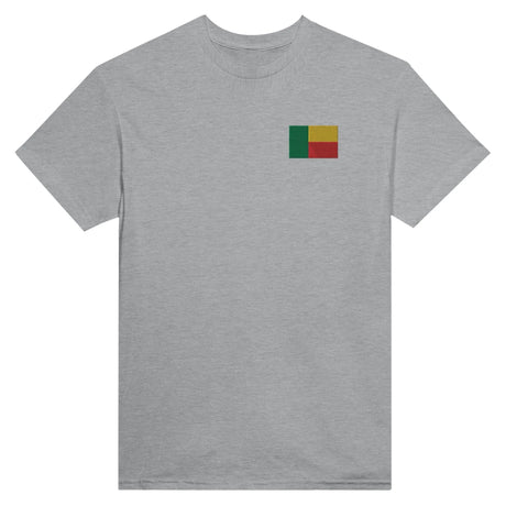 T-shirt drapeau bénin broderie couleur coton mélangé