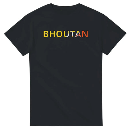 T-shirt drapeau bhoutan en écriture - pixelforma