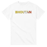 T-shirt drapeau bhoutan en écriture - pixelforma