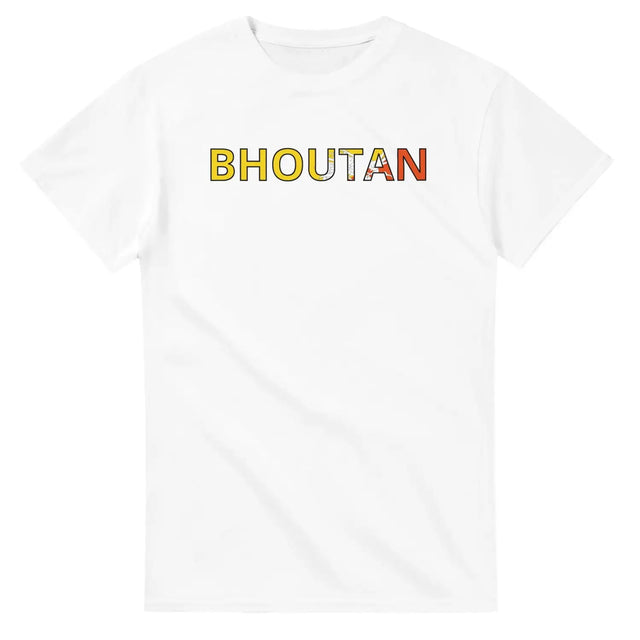 T-shirt drapeau bhoutan en écriture - pixelforma