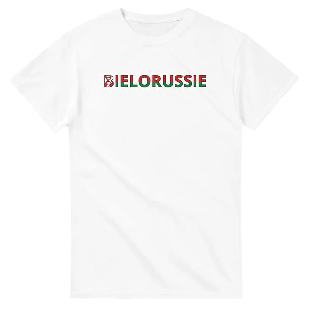 T-shirt drapeau biélorussie en écriture - pixelforma