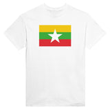 T-shirt drapeau birmanie brodé coton mélangé élégant