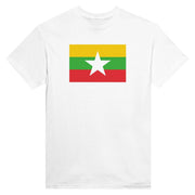 T-shirt drapeau birmanie imprimé coton mélangé élégant