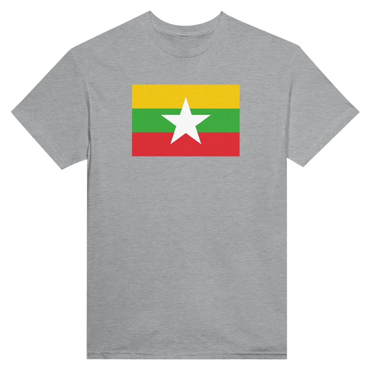 T-shirt drapeau birmanie brodé coton mélangé élégant