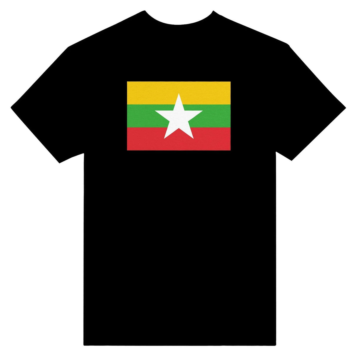 T-shirt drapeau birmanie brodé coton mélangé élégant