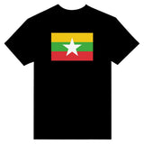 T-shirt drapeau birmanie brodé coton mélangé élégant