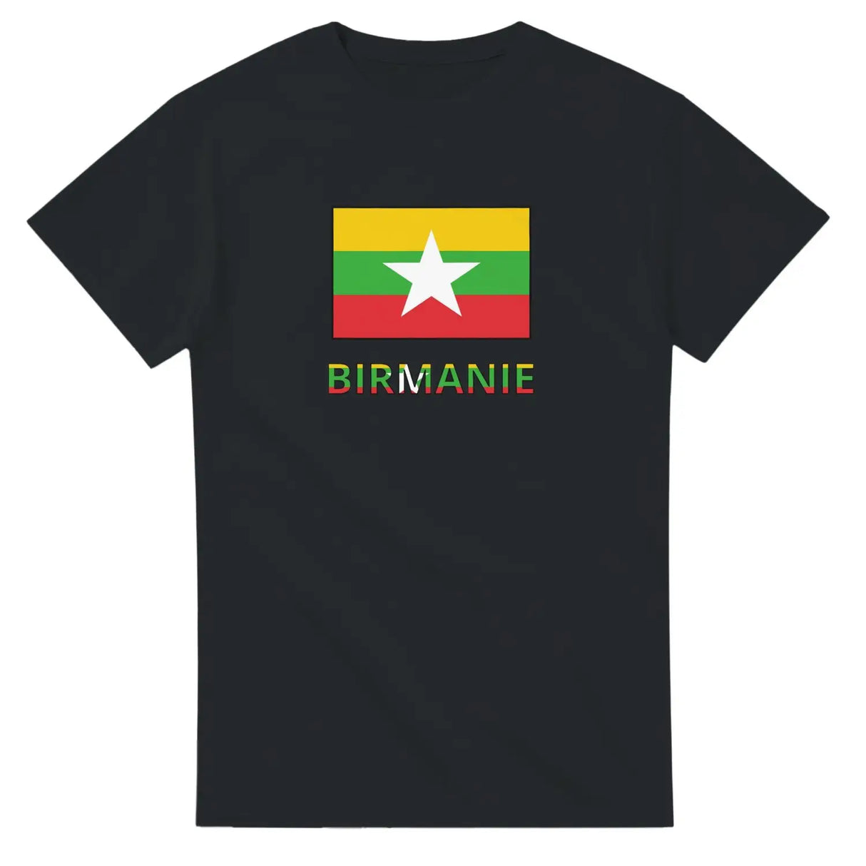 T-shirt drapeau birmanie en texte - pixelforma