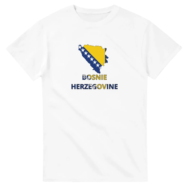 T-shirt drapeau bosnie-herzégovine en carte - pixelforma