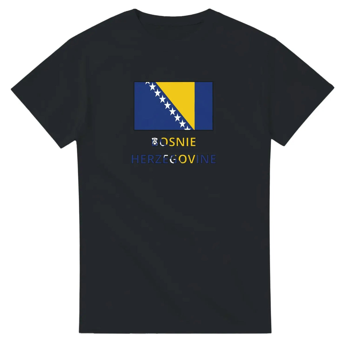 T-shirt drapeau bosnie-herzégovine en texte - pixelforma