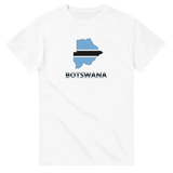 T-shirt drapeau botswana en carte - pixelforma